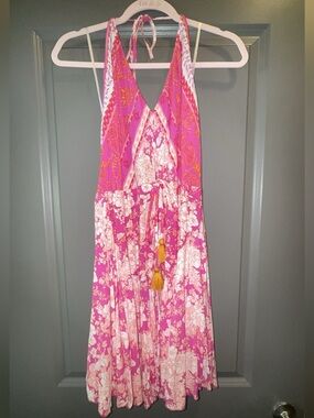 Boutique Pink Mini Halter Dress